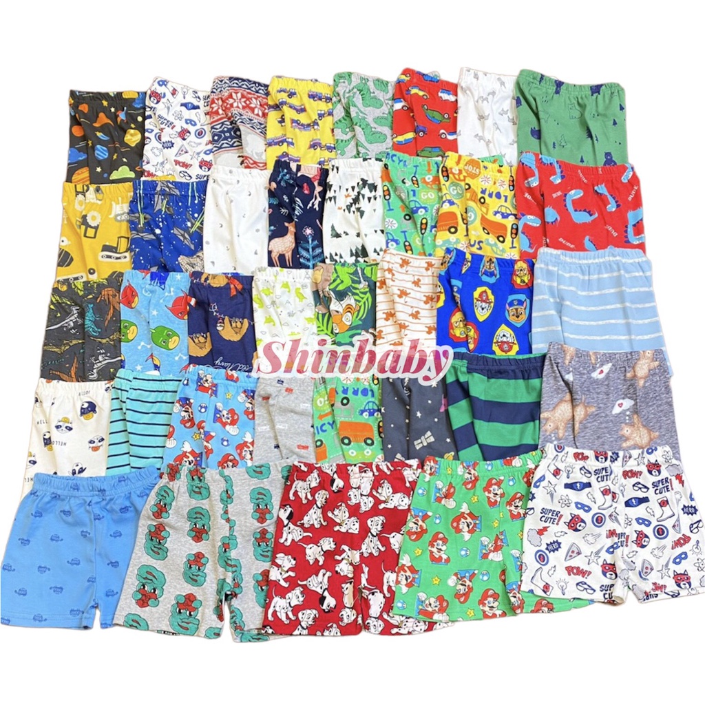 Set 10 quần đùi cotton nhiều hoạ tiết dễ thương vải mềm mát thoải mái cho bé