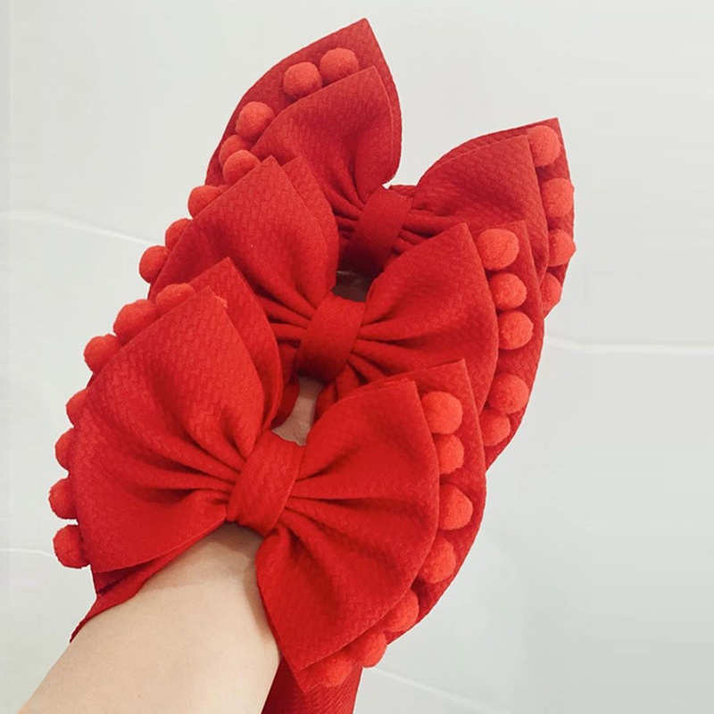 Băng Đô Đội Đầu Co Giãn Mềm Mại Hai Lớp Thắt Nơ Dành Cho Bé Gái