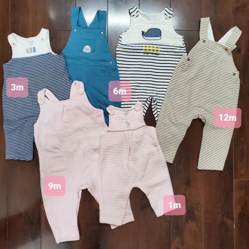 Quần yếm nỉ liền thân bé trai bé gái xuất dư dày dặn, ấm áp 1-12M