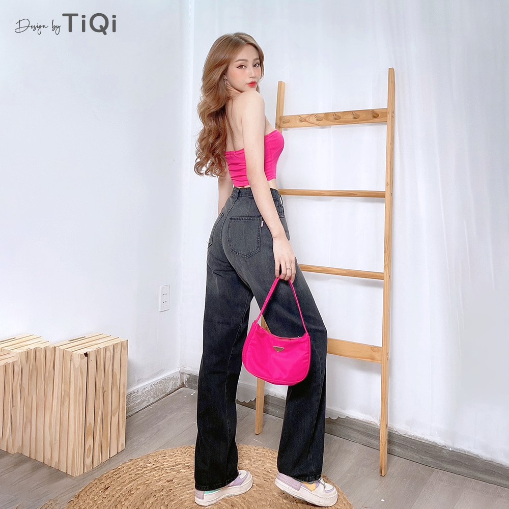 Quần jeans ống rộng nữ màu Xám Đen Ombre TiQi Jeans B2-198 | BigBuy360 - bigbuy360.vn