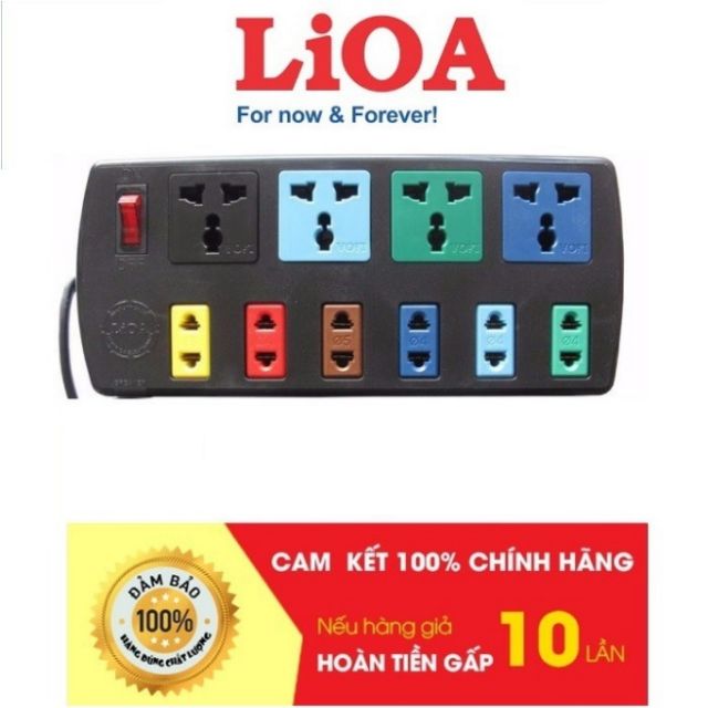 [GIÁ HỦY DIỆT] Ổ cắm điện LIOA® 10 Ổ đa năng kết hợp 4D6S32 &amp; 4D6S52 dây 3m &amp; 5m