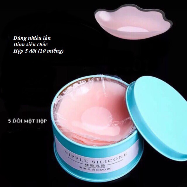 [HN] Hộp 5 đôi dán ti silicon sang chảnh dùng nhiều lần dính cực chắc
