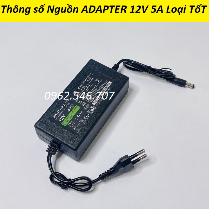 Bộ đổi nguồn điện 220v sang 12V-5A   - Bộ Adapter Chuyển Nguồn 12v 5A Chính Hãng