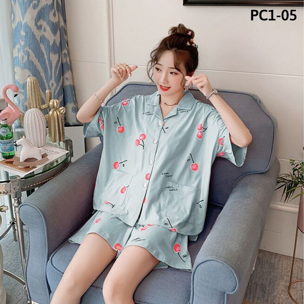 [HÀNG MỚI VỀ] BỘ PIJAMA COTTON FORM RỘNG ÁO QUẦN CỘC HÀNG QUẢNG CHÂU