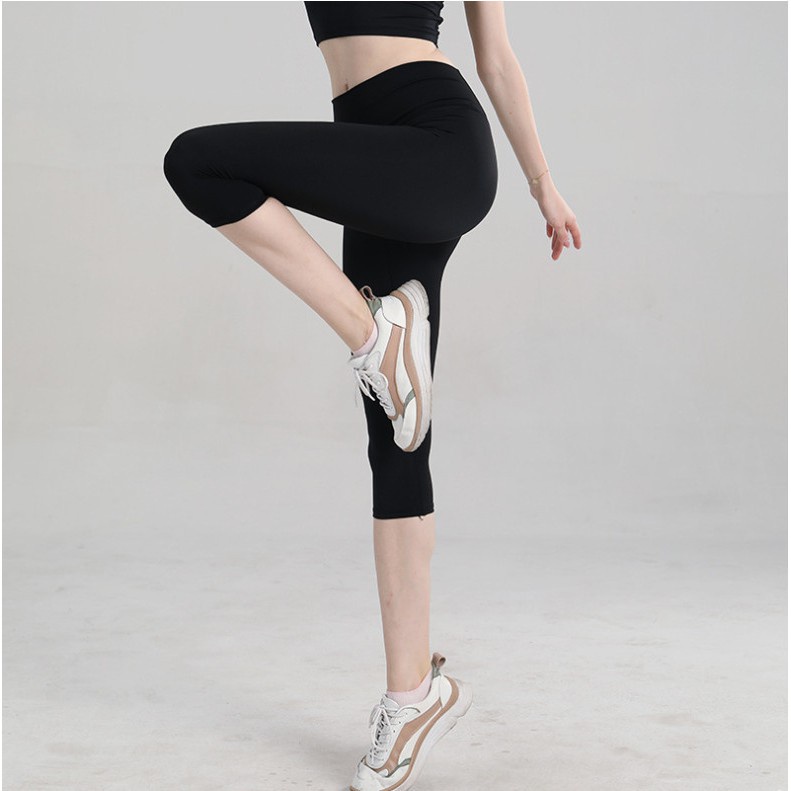Quần legging nữ ngố đẹp vải thun cotton co giãn ôm bó, Quần tregging nữ tập gym lưng cạp cao nâng mông Geleva LEG521