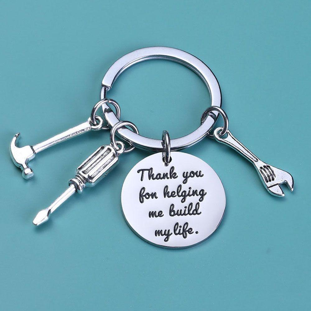 MIHAN1 Stainless Steel Father's Day Gifts Lover Tools Gift Dad Keychain New Hand Souvenir Dad Gift Father Keychain Hand Tools Keyring