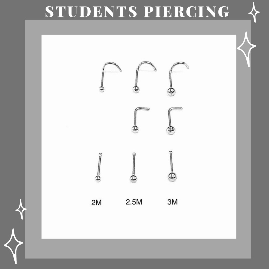 [RẺ VÔ ĐỊCH] 1 CHIẾC Khuyên mũi Basic bi tròn STUDENTSS PIERCING