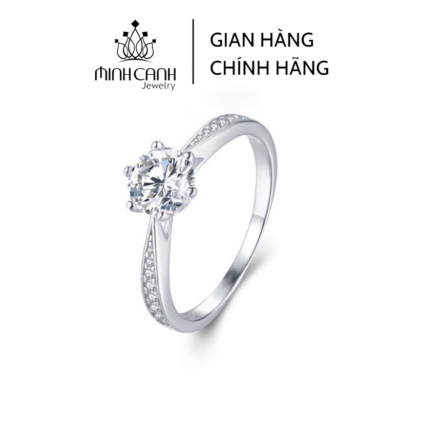 Nhẫn Bạc Nữ Minh Canh Jewelry Kiểu 6 Chấu Đính Đá