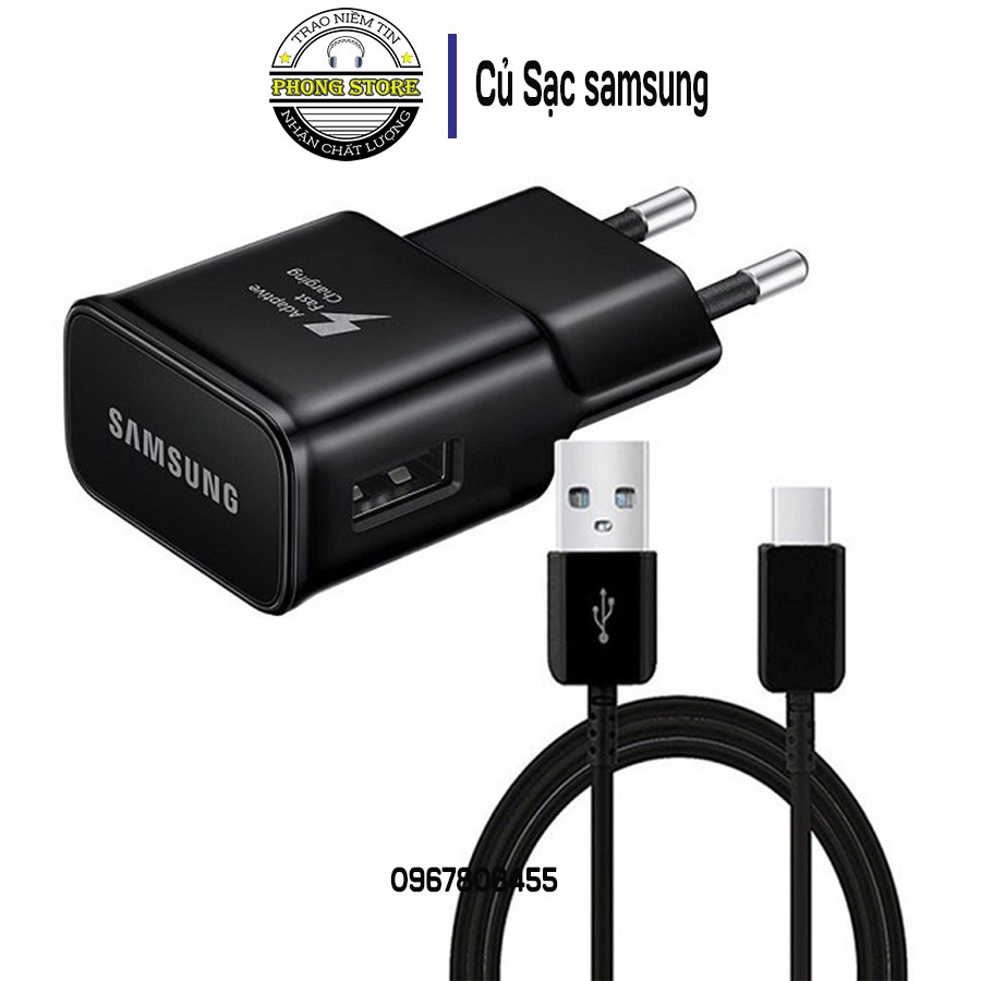 Bộ sạc nhanh samsung, dây cáp sạc type c Quick Charge 2.0 dùng cho điện thoại S8 S9 S10 - phong store