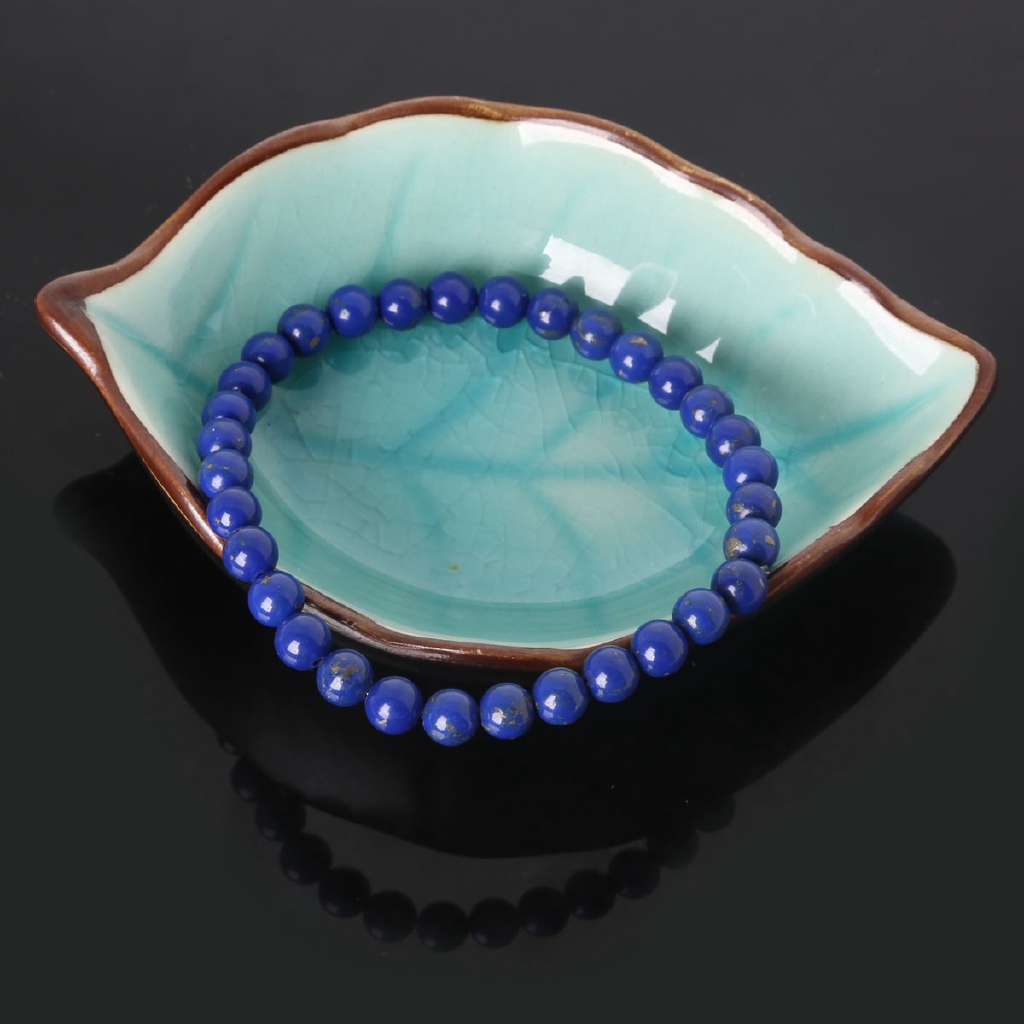 Vòng tay chuỗi hạt đá lapis lazuli tự nhiên may mắn thời trang cho nam nữ
