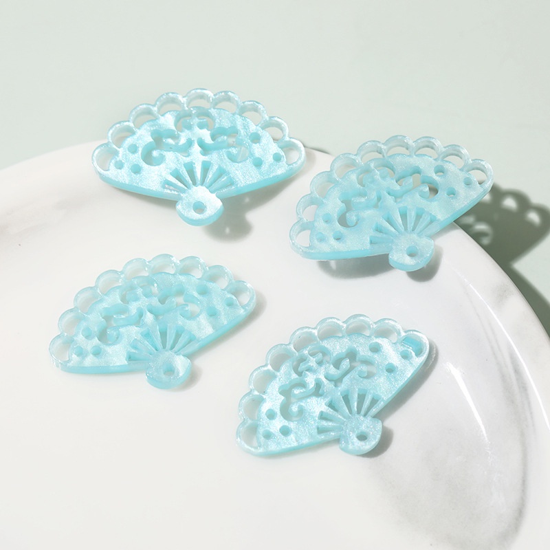 (1 cái)Phiến xà cừ nhân tạo hình quạt 31*20mm, Nguyên liệu làm trang sức cổ trang, Nguyên liệu diy