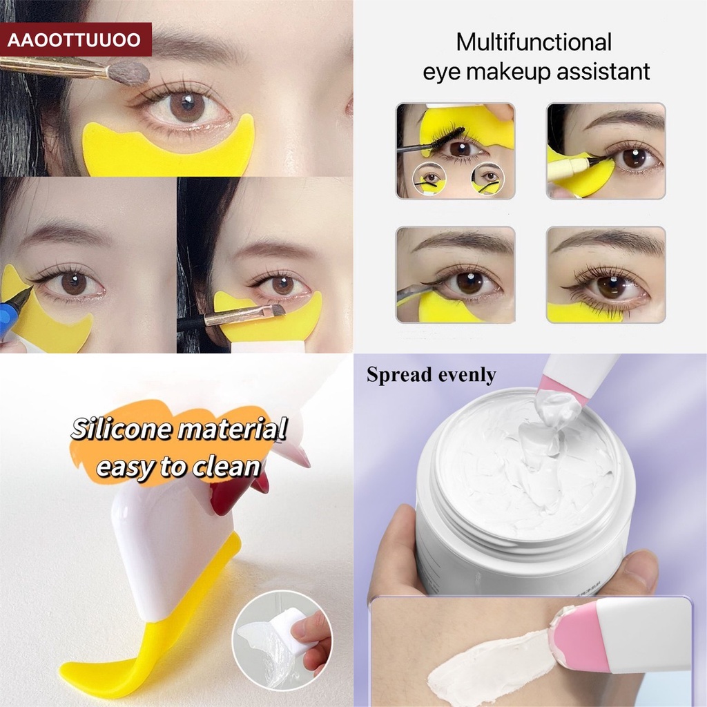 Bút Kẻ Mắt Trang Điểm Lông Mi Đa Năng Bằng Silicon Màu Sắc Xanh Dương Tím Hồng Đen