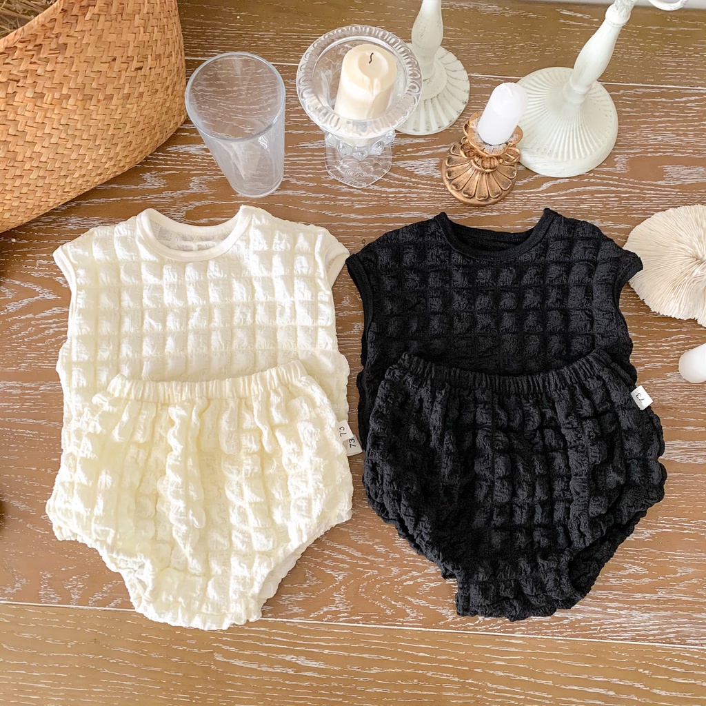 Bộ Áo Sát Nách + Quần Sooc Vải Mỏng Thoáng Khí Thời Trang Mùa Hè Phong Cách Hàn Quốc Cho Bé Gái 3-36