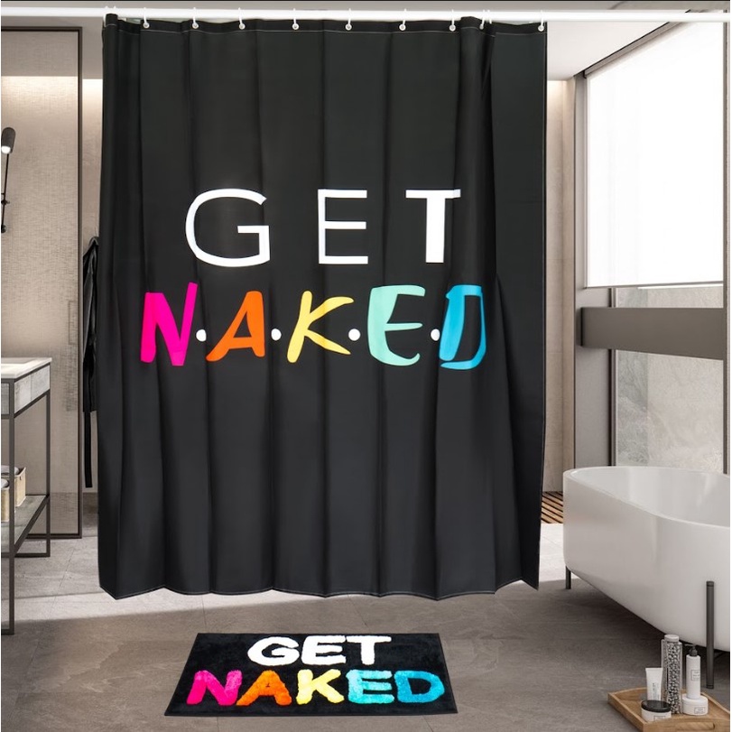 Set Rèm Phòng Tắm Kèm Thảm Lau Chân Siêu thấm Naked