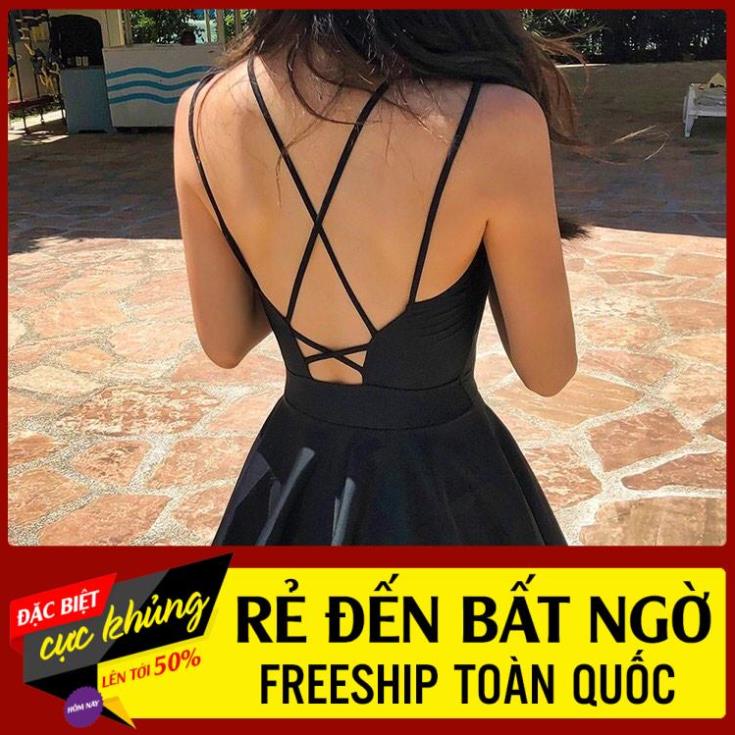 Váy Đầm Đi Biển, Đồ Bơi Nữ, Bikini Đẹp Nhún Liền Chéo Lưng SAVVY *