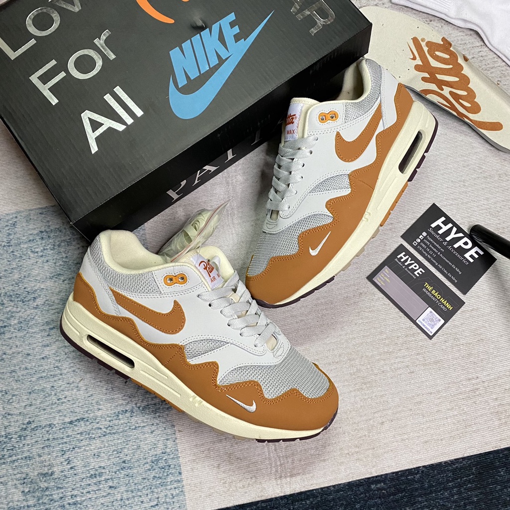 Giày Nike Air Max 1 Patta Waves Monarch White/Brown  - Phiên bản high quality | Hype Sneaker .