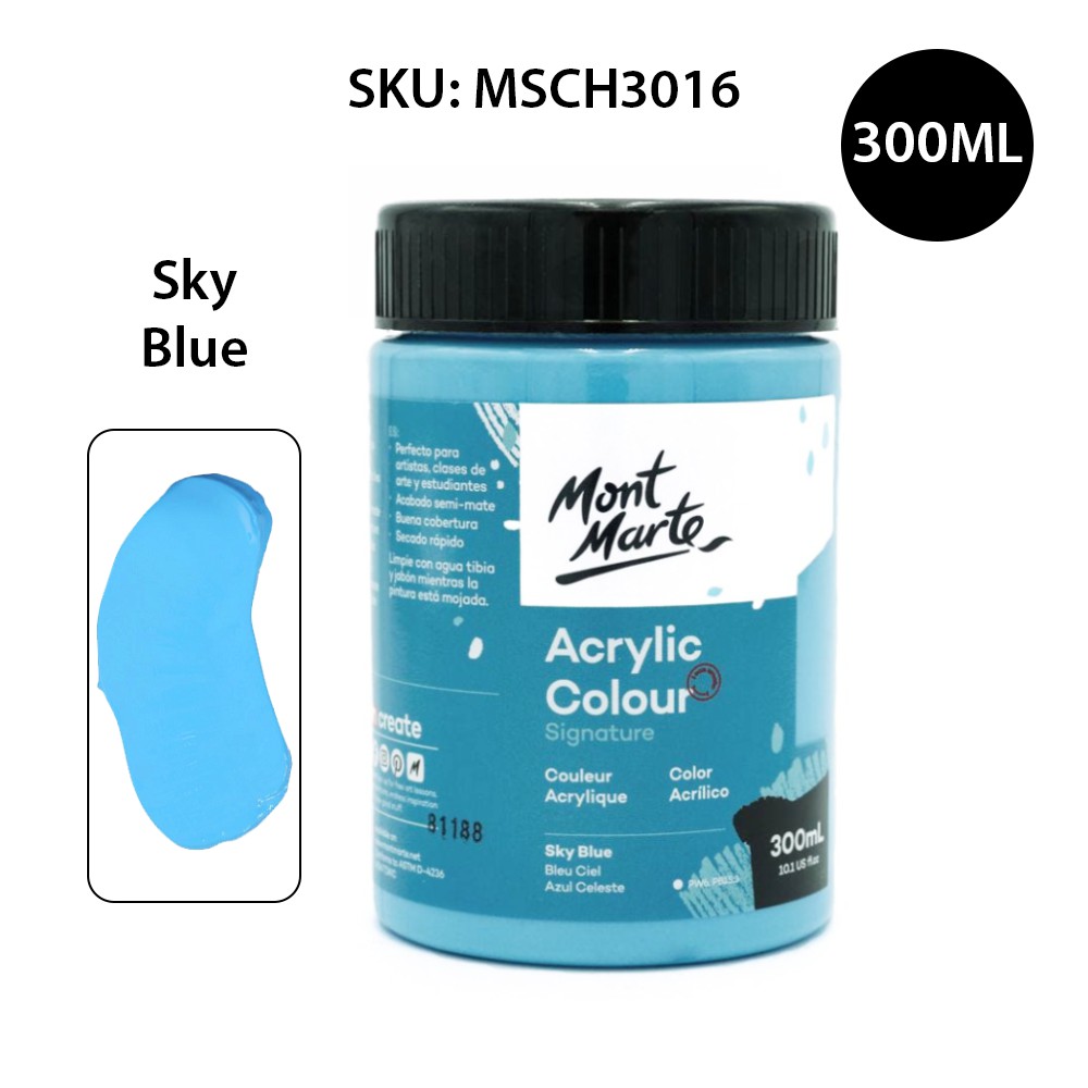 Màu Acrylic Mont Marte 300ml - Sky Blue - Acrylic Colour Paint Signature 300ml (10.1oz) - MSCH3016
