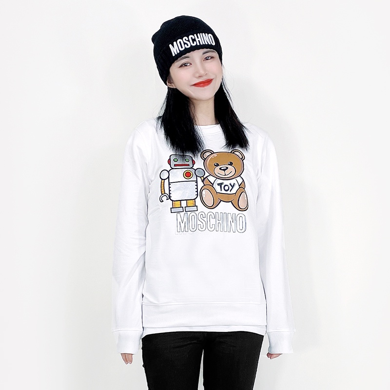 Moschino Áo sweater Tay Dài In Chữ Và Hình Gấu Đáng Yêu