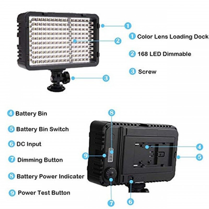 Selens Bảng Đèn LED 168 Bóng Chuyên Dụng Cho Máy Quay Phim