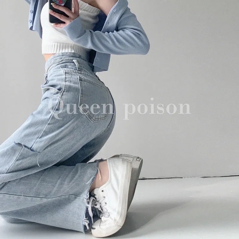 Quần jean nữ ống rộng siêu hot hàng quảng châu cao cấp