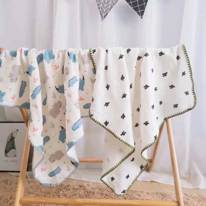 Chăn xô 2 lớp bo viền - chăn đắp cho bé thoáng khí mùa hè