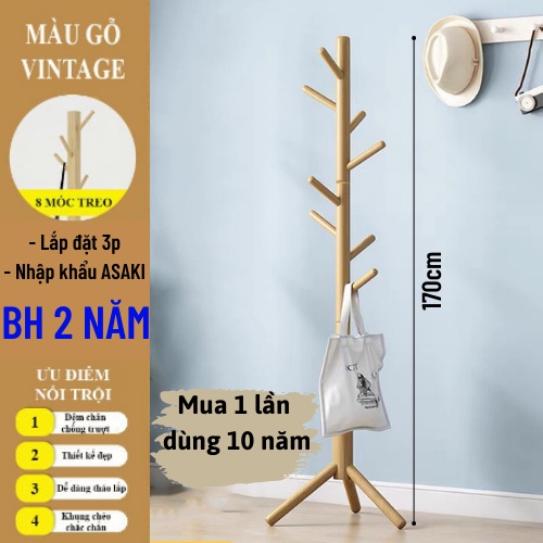 Giá Treo Quần Áo Gỗ, Cây Treo Quần Áo Decor Phòng Kiểu Hàn Quốc