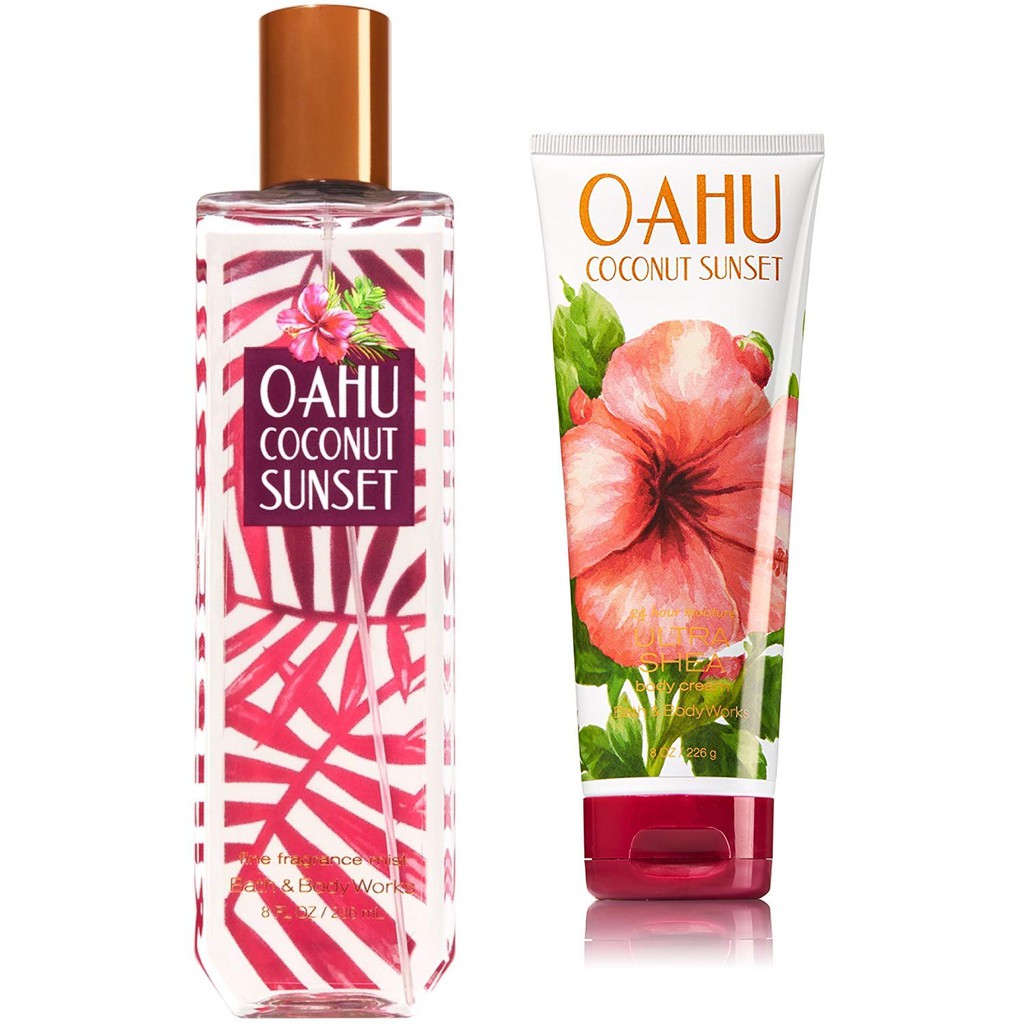 Kem dưỡng ẩm cơ thể Bath &amp; Body Works Oahu Sunset Coconut Body Cream 226g (Mỹ)