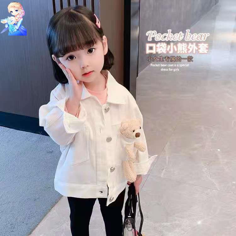 Áo Khoác Denim Thời Trang Xuân Thu Dành Cho Bé Gái Phong Cách Mới 2022