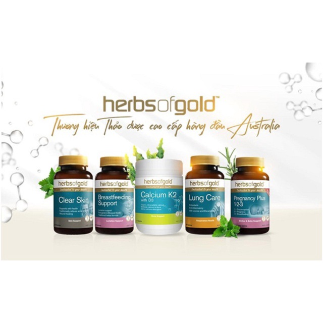 [Hàng chuẩn Úc] Viên uống lợi sữa Herbs of gold breastfeeding support 60 viên của Úc