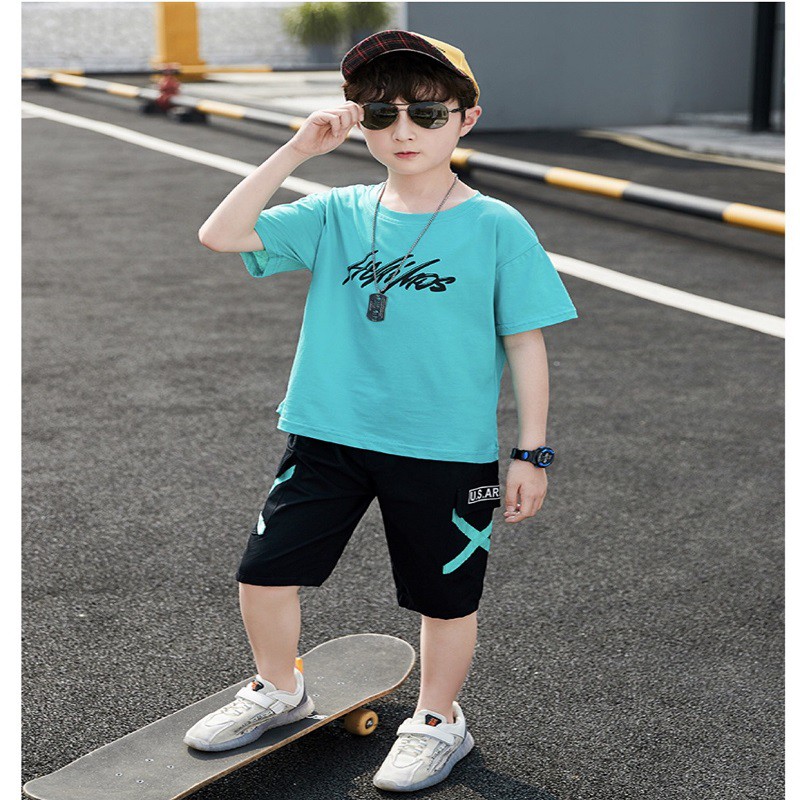 Bộ đồ bé trai Con Xinh cotton HIPHOP set quần áo trẻ em từ 5 đến 14 tuổi