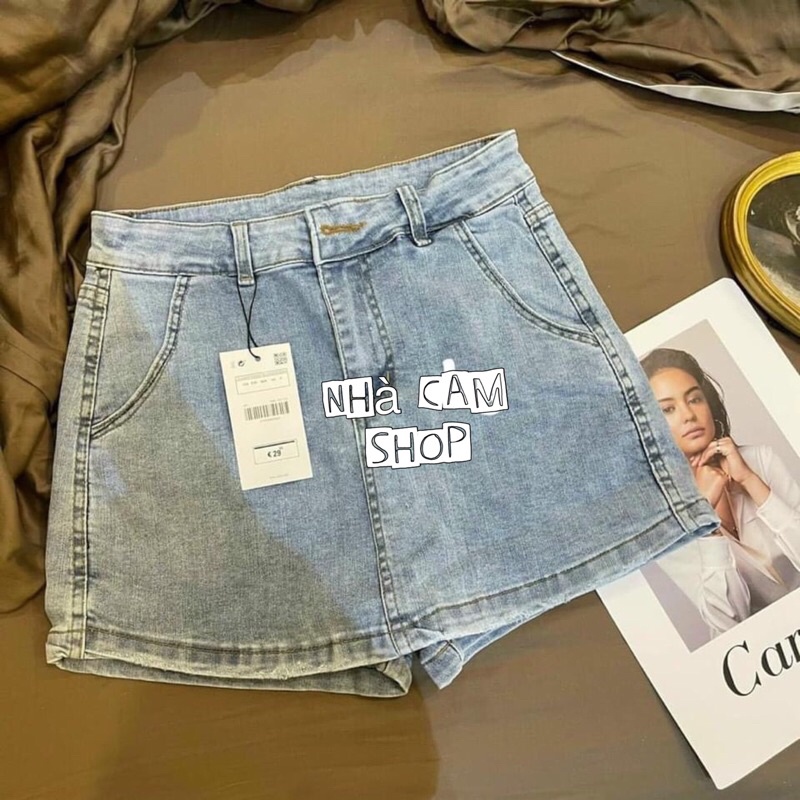 Chân Váy Jeans , Quần Giả Váy Jeans Màu Xanh Co Giãn , Chân Váy Jeans Ngắn - Nhà Cam