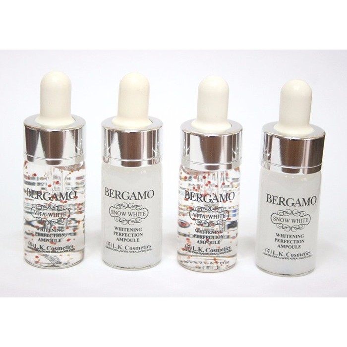 Combo 4 ống Serum Bergamo Snow White Whitening Perfection