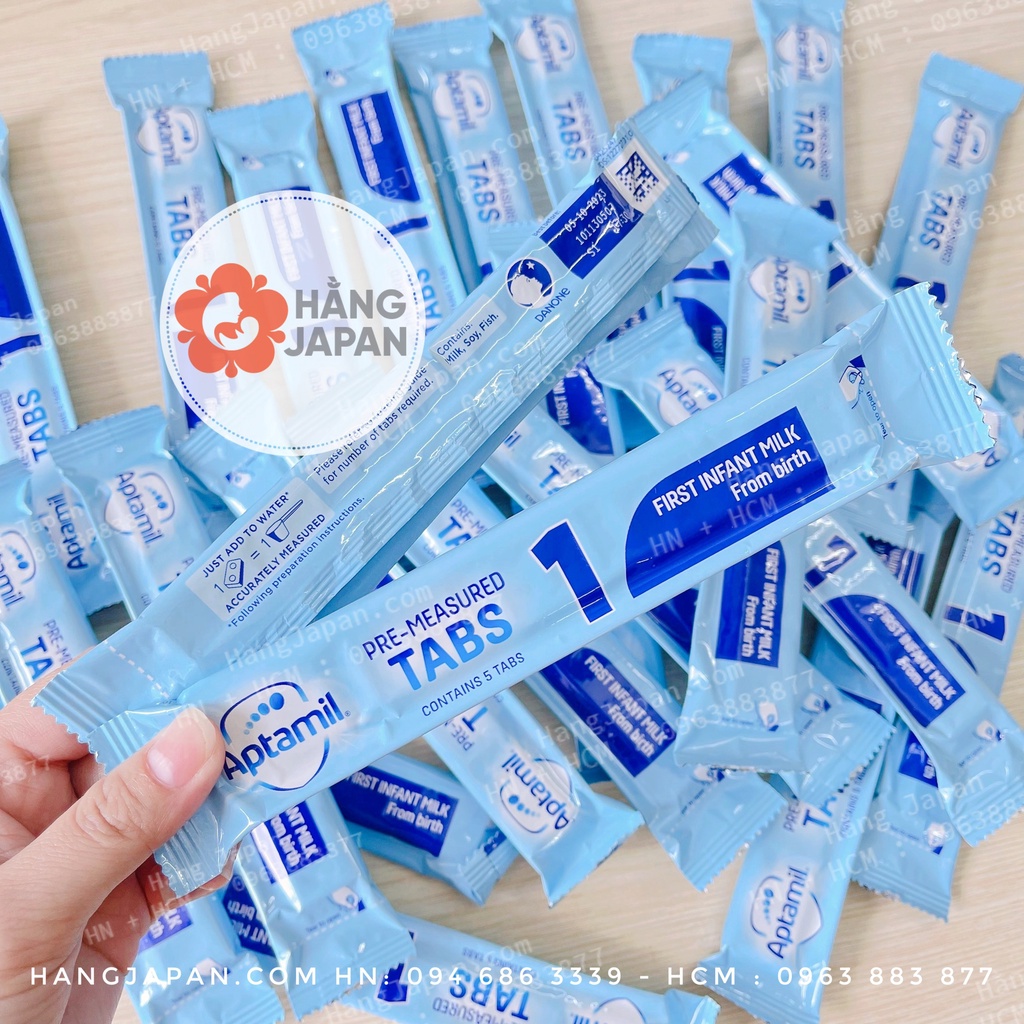 Sữa Aptamil UK số 1, số 2 dạng thanh 25G, sữa cô đặc hút chân không cho bé 0M+