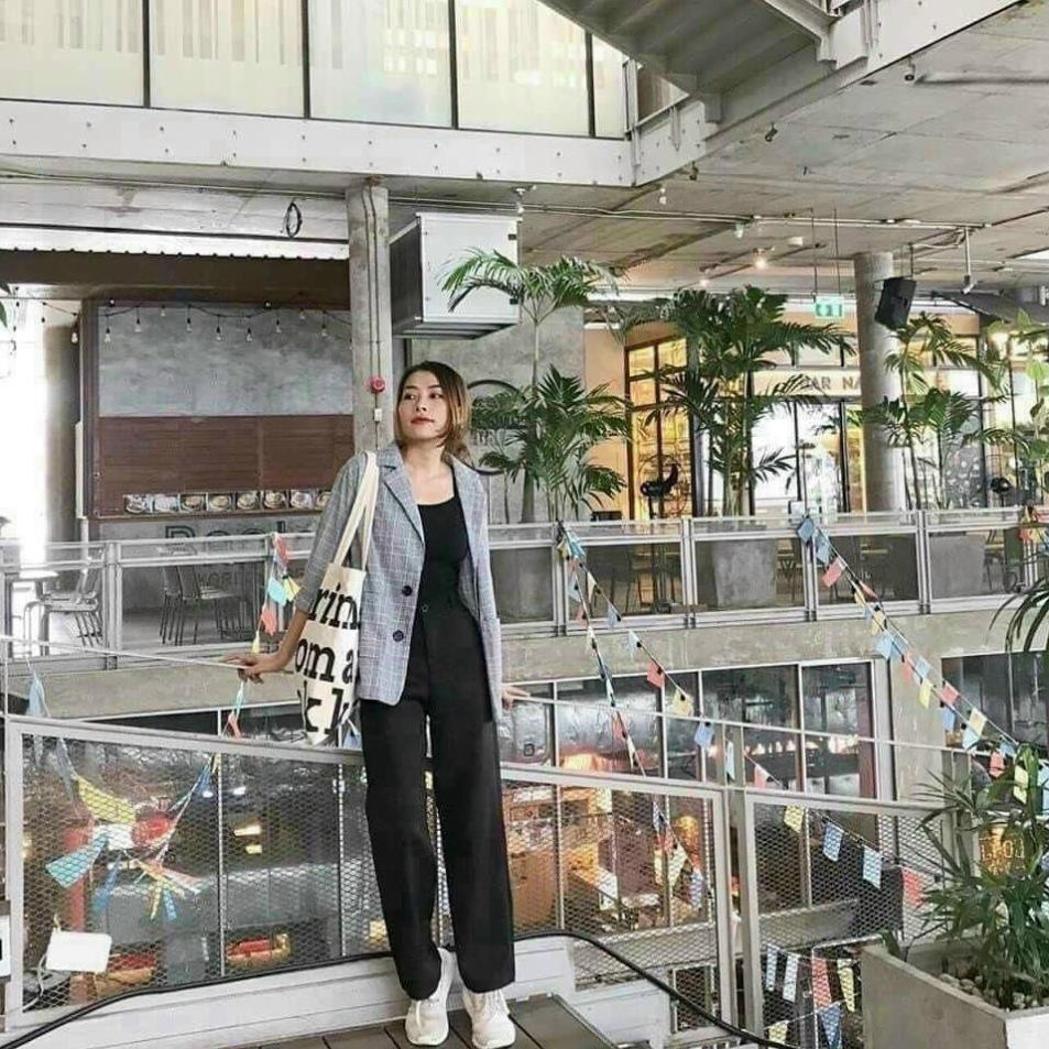 Quần Suông Đen Nữ, Quần Ống Rộng Lưng Cao Nút Trước Form Dáng Đẹp Hack Chiều Cao Chân Dài Miên Man. | BigBuy360 - bigbuy360.vn