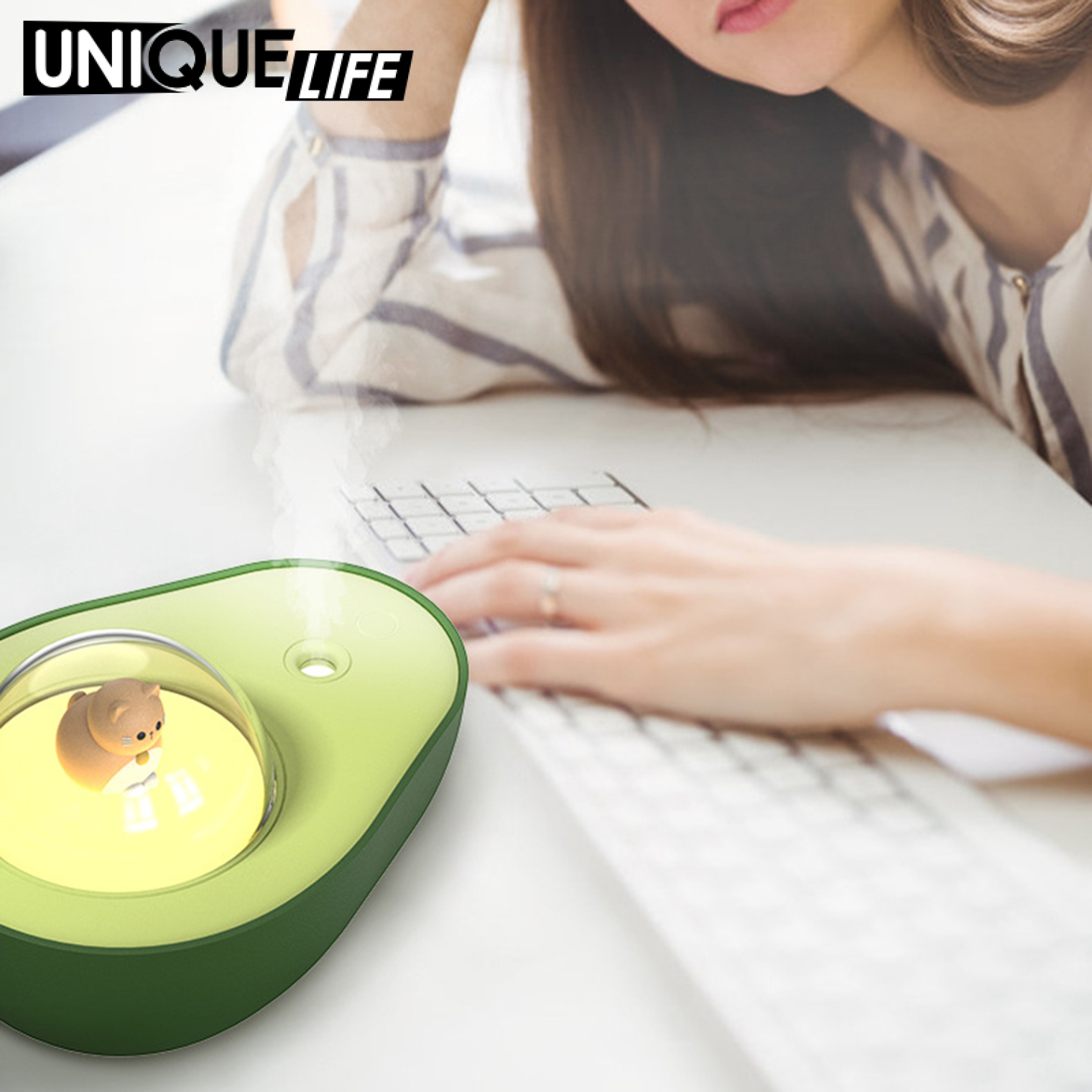 Đèn LED USB di động 210ml Máy Seam Tinh dầu sử dụng công nghệ Siêu âm với Phun sương tạo hình thể tích của núi