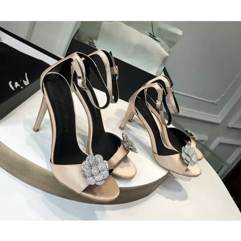 Sandal Zanoti lụa hoa đá gót nhọn đen đỏ nude 7p 9p hàng superr (chat trước check size ạ)