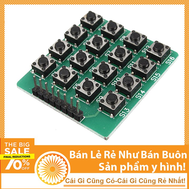 Bàn Phím Ma Trận Arduino Matrix 4x4 16 Phím Mở Rộng DHCNHN