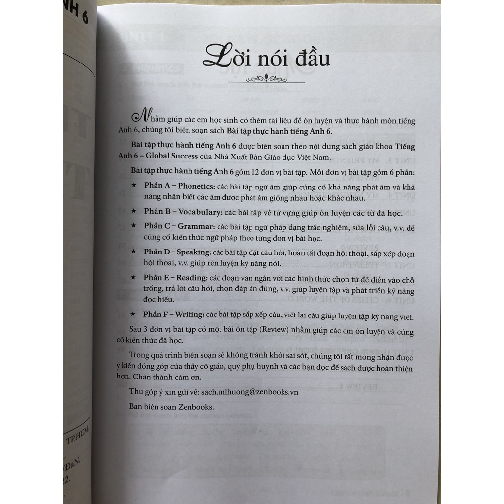 Sách - Bài tập thực hành Tiếng Anh 6 không đáp án - dùng kèm SGK Tiếng Anh 6 Global Success