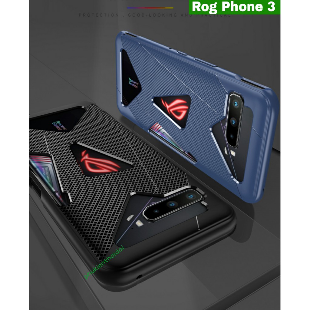 Ốp lưng Asus Rog Phone 2 / Phone 3 / Phone 5 / 5 Pro chống sốc thời trang tản nhiệt Gaming vân carbon siêu bền