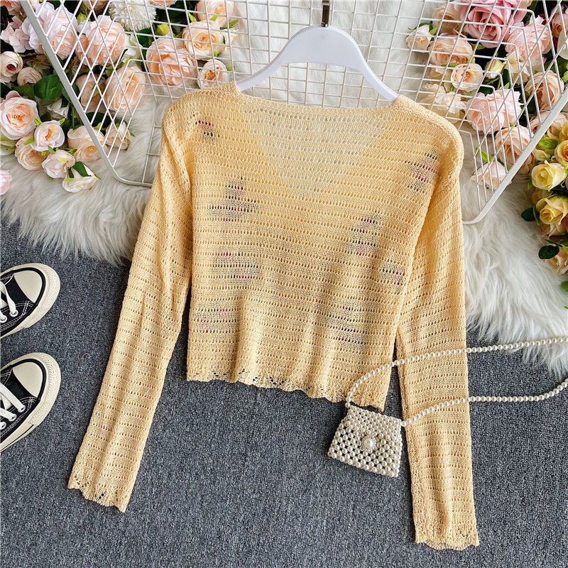 Áo Khoác Cardigan Cổ Chữ V Thêu Họa Tiết Xinh Xắn Theo Phong Cách Hàn Quốc | BigBuy360 - bigbuy360.vn