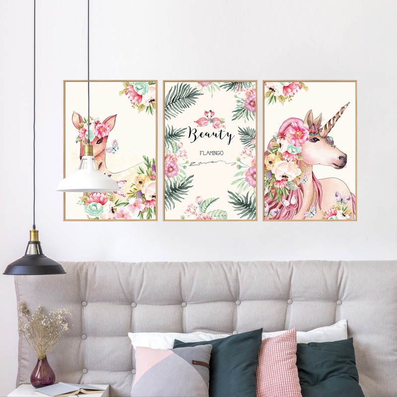 Decal dán tường tranh nai 3 kiểu MS-143 [Sticker dán tường]
