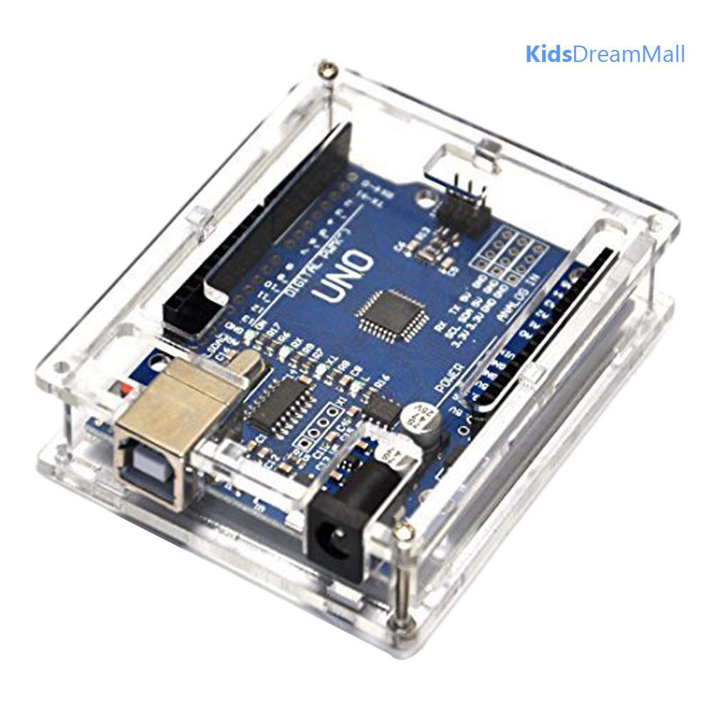 Bo Mạch Arduino Atmega328P Ch340G Uno R3 + Cáp Usb + Hộp Acrylic