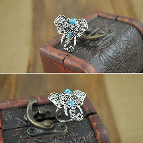 Nhẫn đeo khớp ngón tay hình voi phong cách Boho độc đáo cho nữ