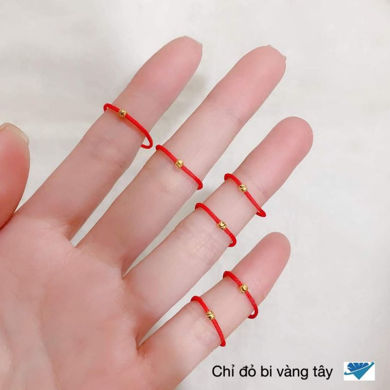 NHẪN CHỈ ĐỎ BI VÀNG MAY MẮN