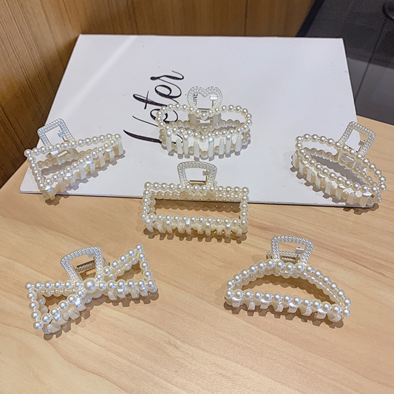 Kẹp tóc đính ngọc trai lớn phong cách Hàn Quốc thời trang thanh lịch cho nữ