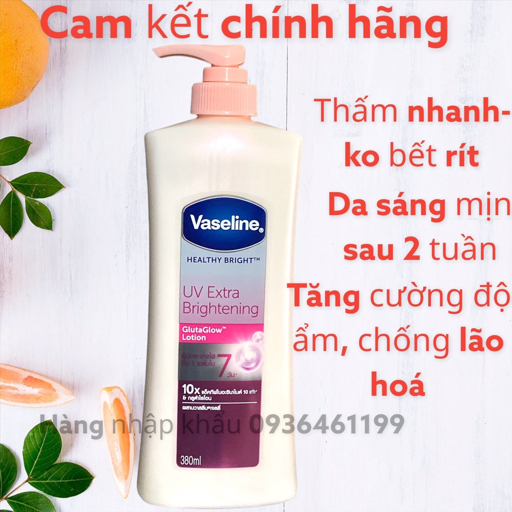 Sữa Dưỡng Thể Trắng da  Vaseline UV Lightening 10X Thái Lan 400ml