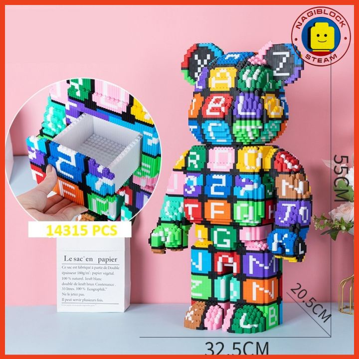 Mô hình lắp ráp gấu Bearbrick Xizai cỡ lớn làm quà tặng, trang trí decor