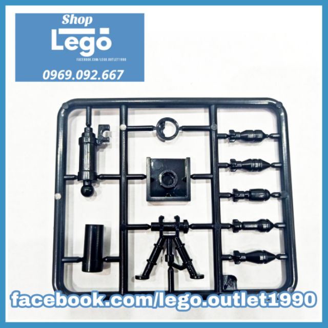Xếp hình Súng cối M224 60 li tặng kèm 5 viên đạn các loại Lego minifigures Decool