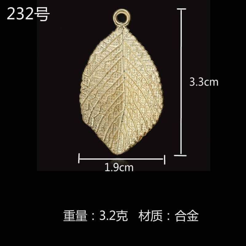 1 phiến lá 3,3x1,9cm, nguyên liệu làm trâm, trang sức cổ trang, nguyên liệu diy, Sỉ phụ kiện Khánh Huyền