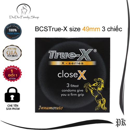 Bao cao su True-X Close 3 chiếc size 49mm ôm sát công nghệ Nhật Bản thumbnail